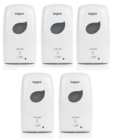 Dispensador automático de jabón sin contacto – 1000 ml de gran capacidad, funciona con pilas, bomba de sensor montada en la pared para desinfectante de manos, gel de alcohol y jabón líquido (blanco
