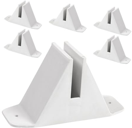 WATIIFUFU 6pcs White Plastic Christmas Tree Fence Base Picket Fence Support Feet Standing Post Base Garden Privacy Screen Holder Partition Stand