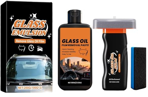 Limpiador De Película De Para Vidrio De Automóvil - Kit Antivaho De 120 Ml, Tratamiento Decapante De Lluvia | Cepillo De Detalles Automático Para Exterior, Retrovisor, Parabrisas, Faro, Neumáti