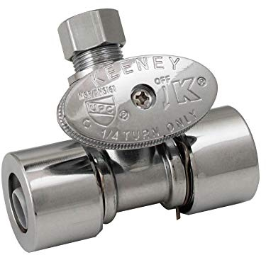 Plumb Pak K2802PCPO Quarter Turn Quick Lock in Line Valve 1/2 in. x 3/8 in, Silver