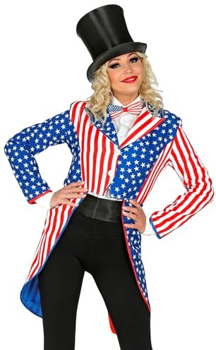 Widmann - USA Parade-Frack, Garde-Uniform, Stars and Stripes, Amerikanische Flagge, Kostüm, Karneval, Mottoparty
