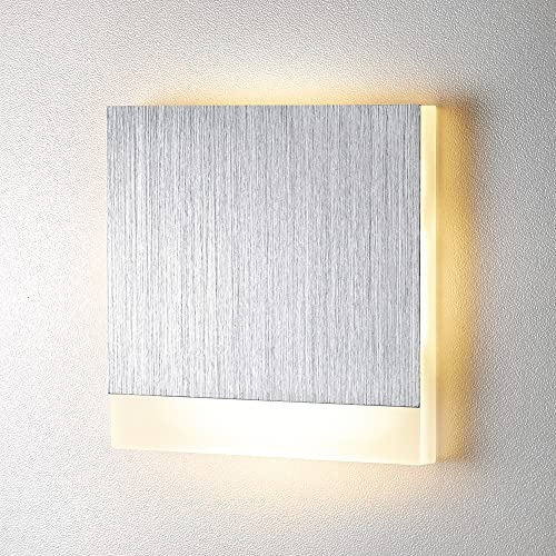 lambado® Premium LED Wandeinbauleuchte für Schalterdose - Treppenbeleuchtung 230V STRIPE in Alu Gebürstet für Innen - 1.5W ColorSwitch für Ambiente & Sicherheit im Dunkeln