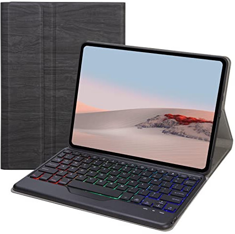 ZOMUN Funda de teclado para Microsoft Surface Go/Go 2 / Go 3 (10 pulgadas), teclado inalámbrico Bluetooth con 3 colores, retroiluminación multiángulos, soporte de visualización