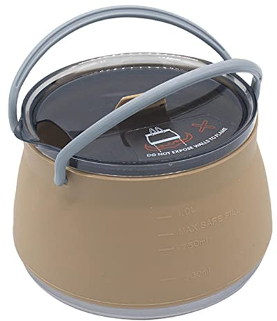 Amagogo Portable Compact Pliable Camping Voyage Randonnée Pliable Bouilloire Cuisinière À Gaz Théière Théière Ustensiles de, Kaki
