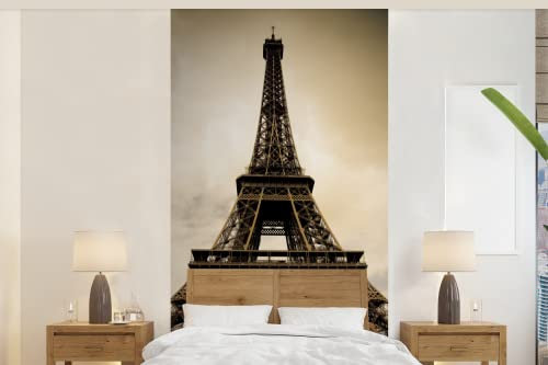 MuchoWow Papier peint Tirage photo sépia de la Tour Eiffel à Paris Papier peint photo 120x240 cm Papier peint imprimé