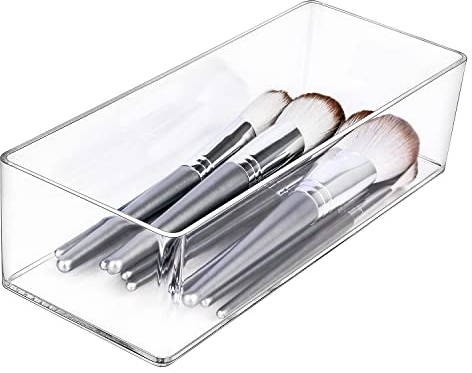 JessLab Schubladen Organizer, 1-Fach Acryl Make-up Organizer Kosmetik Aufbewahrung Schmuck Display für Schreibtisch Kleiderschrank Badezimmer Waschtisch Arbeitsplatte Transparent
