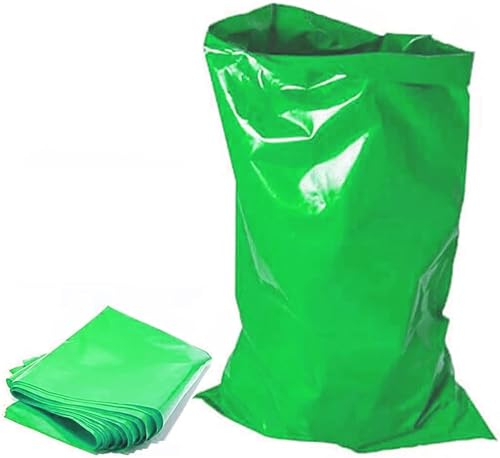 HOMESmith Large Heavy Duty Garden Sacks Builders and DIY Choice Rubble Bags - Pack of 10, Green