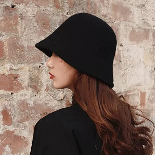 Herbst Wintermütze Warmer Winter Damen Bucket Hat für Teens Hut für Mädchen und Wintermode Schwarze Hip Hop Hutmütze Christmas Hat