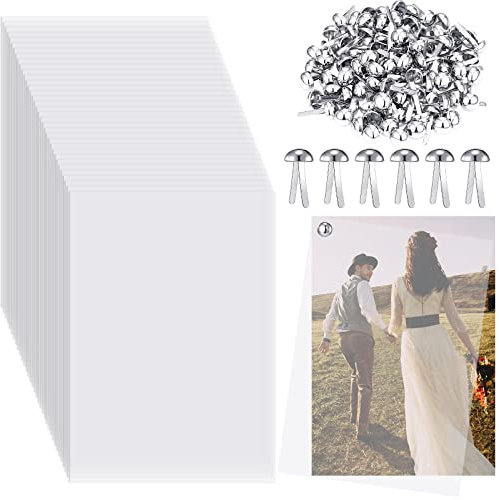 Glenmal 200 Stück 12.7x17.8 cm transparentes Transparentpapier, 8x13 mm, Pergamentpapierbeschichtet, runde Mini-Brads zum Skizzieren Drucken Zeichnen Animation Einladungen Handwerk Kunst DIY Zubehör