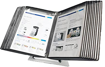 PROPFE A4-Referenzanzeigesystem zur Wandmontage, Dokumentenhalter zum Umblättern, 20-Panel-Display, mehrere Farben (Color : E)