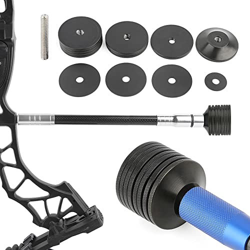 SHARROW Bogenschießen Bogen Stabilisator Gewicht Balance Bar Gegengewicht Kit 1/2/4 oz Edelstahl Gegengewicht Stoßdämpfung für Compoundbogen Recurve Bogen (Typ 1)