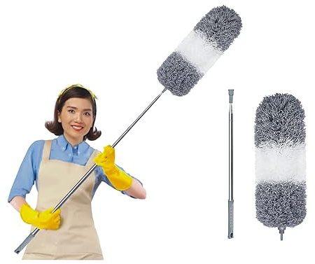 ArobiaSB Microfiber Feather Duster for Cleaning Extendable Duster 110 Inches Long for High Ceilings Home Furniture Car Telescopic Pole Feather Dusters Telescopic Duster Extendable Feather duster