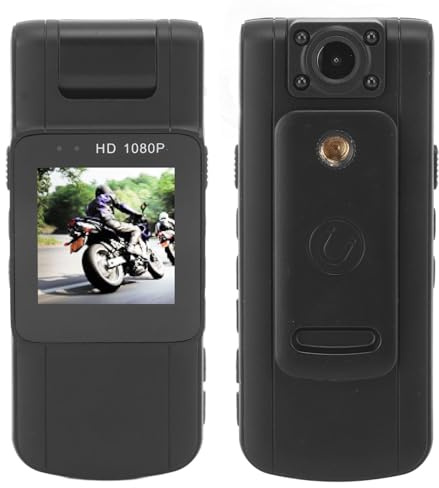 Caméra Corporelle 1080p, Batterie 1000 MAh Caméscope de Poche à Objectif Rotatif à 180° avec écran OLED pour Lire Un Caméscope de Police avec Audio pour la Livraison à Pied