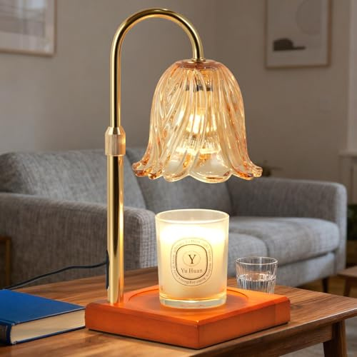 Lampada scalda candela, dimmerabile, altezza regolabile, timer, decorazione per camera da letto, soggiorno, decorazione per la casa, per cera profumata con 2 lampadine, regalo per la festa della mamma
