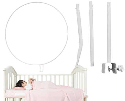 Veeteah Himmelständer für Kinderbett - Robuster, Abnehmbarer Netzständer mit 5 Ebenen - Baldachin für Kinderbett, Babybetthimmel für Babyzimmer, Kinderbett, Kinderbett, Netzzubehör, 35 * 35 * 90cm