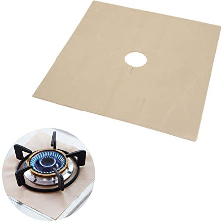 UPKOCH Antihaft-gasherd-auskleidungsblätter Universelle Robuste Ofenschutzfolien für Gasherde Gasherd-schutzblätter Beige 4 Stück