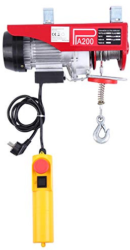 CITZOOSARL Palan électrique 220V, 100/200kg Crochet Robuste en Acier Au Manganèse, Treuil à Câble Ascenseur de levage pour Garage Auto Boutique Aérien Ascenseur