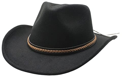 Västra cowboy hatt bred brimbrim fedora hattar sol mössa för fiske jakt strand camping svarta m cowboy hattar