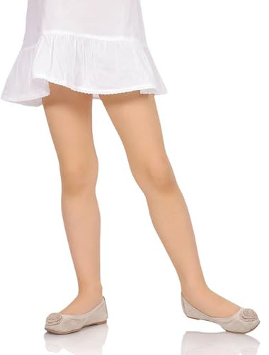 Aomig Strumpfhose Mädchen Ballettstrumpfhose, Microfaser 20 DEN Kinder Ballett Strumpfhose, Halbtransparente Strumpfhose Ballett Leggings Strümpfe Tanzstrumpfhose mit Fuß für 3–7 Jahren