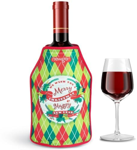 NEWGO Dekorative Wein für Kühlmanschette Weinkühler Flaschenkühler Manschette Interessanter Weinkühler, Champagner, Rotwein, Flaschenkühlerhülle, wasserdichtes Material, Urlaub, Party, Küche, Geschenk