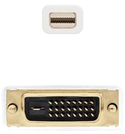 Brightium Weißes Mini-DisplayPort-auf-DVI-Konverterkabel mit einer Länge von 5,0 m, ideal für den Anschluss von Mini-DP-Geräten an Displays mit DVI-Eingang.