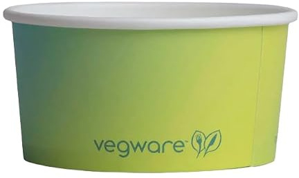 Greenuso Monouso | 50 Tarrinas para Helados Ecológicas, 3Oz/170ml, Verdes, Sostenibles, Envases para Helados, Vasos para Postres, Tarrinas Desechables, Postres