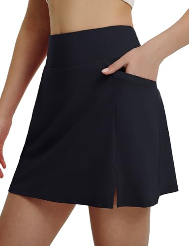 baleaf Damen Tennisrock Golfrock 16/20 Zoll Knielang Röcke Skort Rock mit Hose Athletisch Rock mit Hoher Taille für Sport Golf Wander Alltag