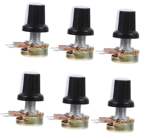BUGUUYO 10stücke Drehpotentiometer Linear Mit Knopf Rändelwellenpotentiometer Potentiometer Für Strom Und Spannung Lineares Kegelpotentiometer