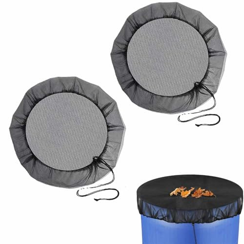 Regnvattennätskärm, 100 cm regntunna nätskydd regnuppsamlingsfat filter för utomhusträdgård – förhindrar fallna löv, skräp som kommer in i hinken (2 st)