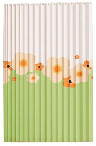 HLTQL Falttürvorhang,Mit Teleskopstange,Magnetischer Türvorhang mit Verdunkelung, Faltbarer Raumteiler für Bad/Schlafzimmer/Wohnzimmer, Akkordeon-Design(Type A,W100*H200)
