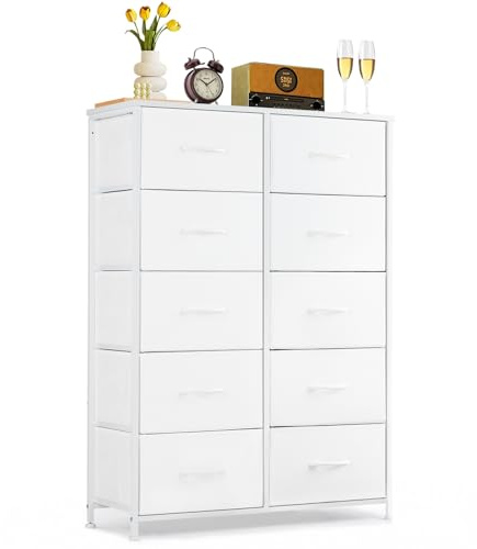 10-Drawer Dresser for Bedroom, Anti-Tip Tall Storage Organizer