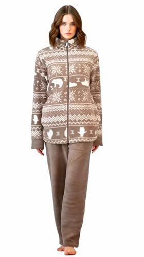 Infiore Pigiama Donna Pile Effetto Coral - Pigiama Donna Pile Morbido - Pigiama Donna Invernale - Pigiama Donna Coral - Pigiama Donna Felpato Bottoni