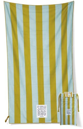 Ponette – Toalla Menorca Microfibra | 2 Colores | XXL 180x90cm | con Bolsa y de Secado Rápido | Ideal para Piscina, Gimnasio, Sauna, Viaje y Playa | Marca Española (Mostaza)