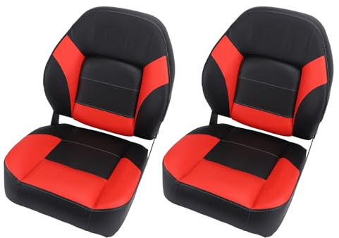 aqxreight 2st Yacht Ergonomisk Skumfoder Högt Ryggstöd Nedfällbar Båt för Ponton och för Under Soff Yachtsäte Båtsäte Fäll Ner Båtsäte Fällbar BåtsitsPonton Fällbar