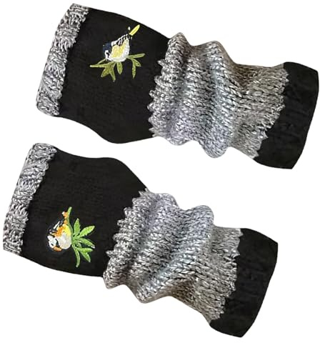 Gants sans doigts, moufles à motif d'oiseau, chauffe-mains tricotés, accessoires d'hiver, gants pour femmes et enfants, équipement de conduite polyvalent, gant de costume de cosplay pour travail de