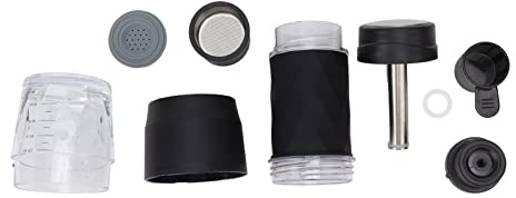 Lylithuif Caffettiera Manuale Macchina da caffè portatile da viaggio compatibile con caffè macinato e capsule di caffè 18 bar forte pressione per campeggio all'aperto escursionismo Acciaio (Nera)