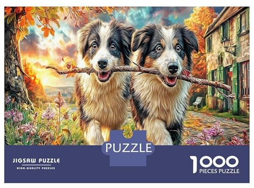 Puzzle Border Collie 1000 pièces - Jeu éducatif et décompressant pour Adultes - 52 x 38 cm