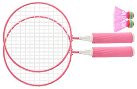 RASTKY Ensemble de Raquettes de Badminton pour Enfants avec Cadre en Alliage Durable avec Poignée Enveloppée Souple, Ensemble Complet pour Les Activités de Plein Air des Enfants, Cordage serré pour