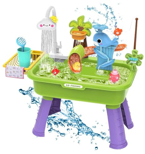 Lavello Giocattolo - Tavolo Acquatico Giocattolo Elettrico A Batteria Con Scivolo - Giocattoli da Cucina | Per Bambini 1-5 Anni Gioco Di Ruolo Asilo Scuola 'Infanzia Giardino