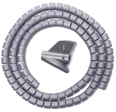 Tubo avvolgicavo a spirale, Avvolgicavo flessibile a spirale multicolore 10 mm/16 mm x 1 m/2 m(16mmx2m Gray)