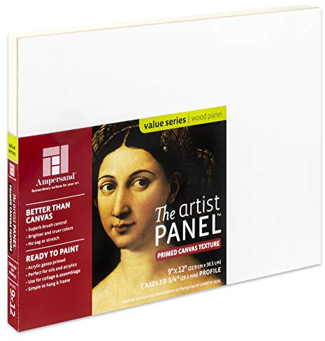 Ampersand Artist Panel Canvas Texture Surface for Painting, 3/4 Inch Depth, 9X12 Inch (APC75912)