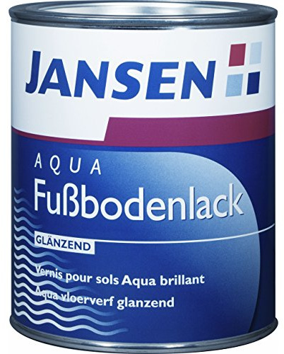 Jansen Aqua Fußbodenlack 750ml ideale Bodenbeschichtung für den Wohnbereich weiß