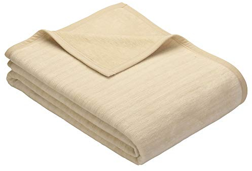 Ibena Fano Sesselschoner 050x200 cm – Sesselschutz wollweiß Creme, toller Sessel Schoner aus hochwertiger Baumwollmischung, kuschelweich und pflegeleicht