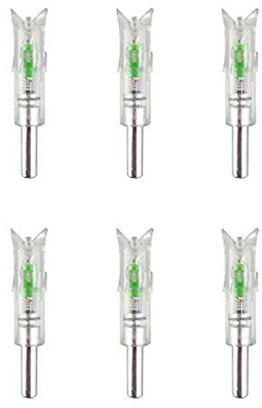SHARROW LED Freccia Nock Cocche Balestra Nocks Lighted per ID 0.297-0.302 Freccia di Balestra (Verde, 3pcs)