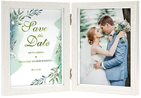 Afuly Bilderrahmen 13x18 Doppelt 2 Bilder Weiß Fotorahmen Doppelbilderrahmen Collage Holz Modern Picture Frame Tisch Wand Deko Hochzeit Jahrestag Geburtstag Geschenke für Frauen Couple Freunde Famili