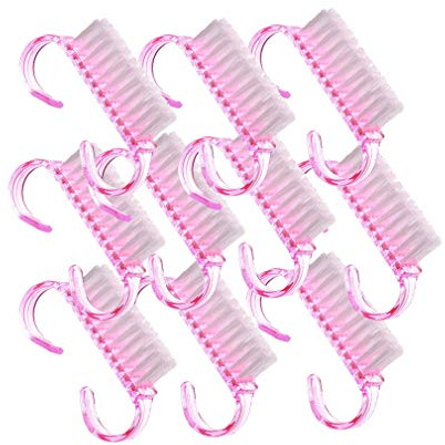 Fliyeong Premium 10 stücke Nagelbürste Rosa Nail art Staub Reinigungsbürste Mini Maniküre Pediküre Werkzeug
