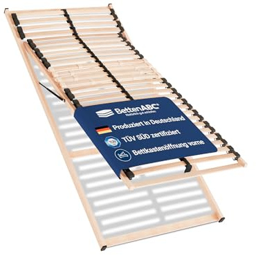 BettenABC - 7-Zonen-Lattenrost Madera mit Bettkastenfunktion - 90x200cm - Lieferung per Spedition - Öffnung nach Vorne - Schulter- und Beckenkomfortzone - hergestellt aus Schicht- & Buchenholz
