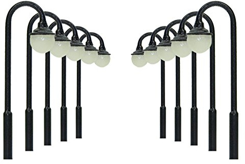 Evemodel 10 STK. Spur N 1:160 LED Lampen 26mm Leuchte Straße Lampen Puppenhau Bonsai Dekor