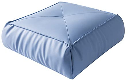 ZZZYZ Quadrat Leder Bodenkissen Große Komfürt Sitzkissen Epp-partikel Vier Jahreszeiten Meditationskissen Für Indoor Wohnzimmer Balkon Dekoration-Hellblau 45x45x15cm(18x18x6inch)