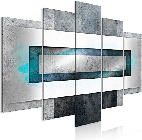 B&D XXL - Akustikbild Abstrakt 5 tlg - Bilder Akustikschaum Schallschutz Wand Deko Kunst Akustikpaneele Wandpaneele Schalldämmung Wandbild Schallabsorber Akustikplatten geometrische Muster Rechteck